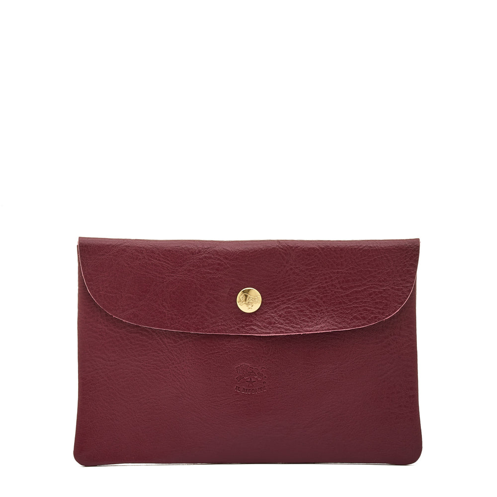 Étui en cuir couleur cerise noire