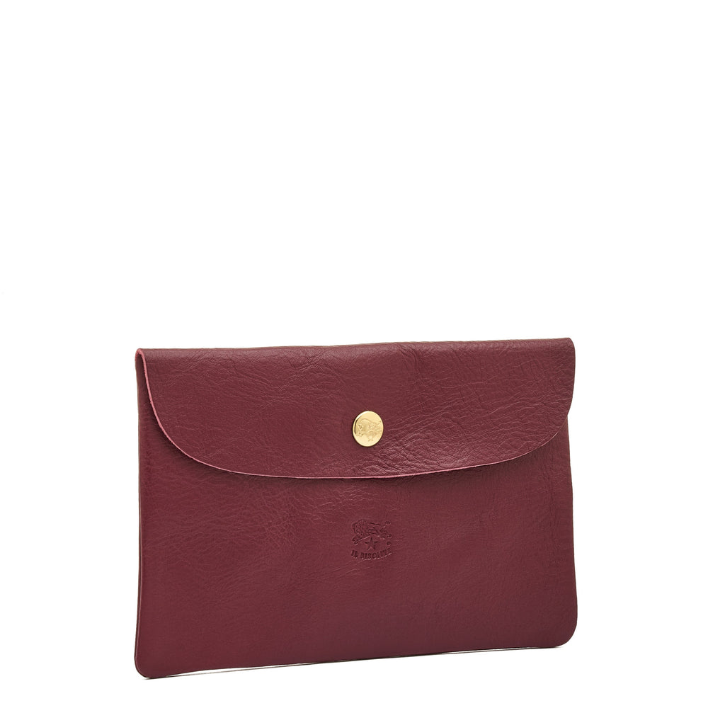 Étui en cuir couleur cerise noire