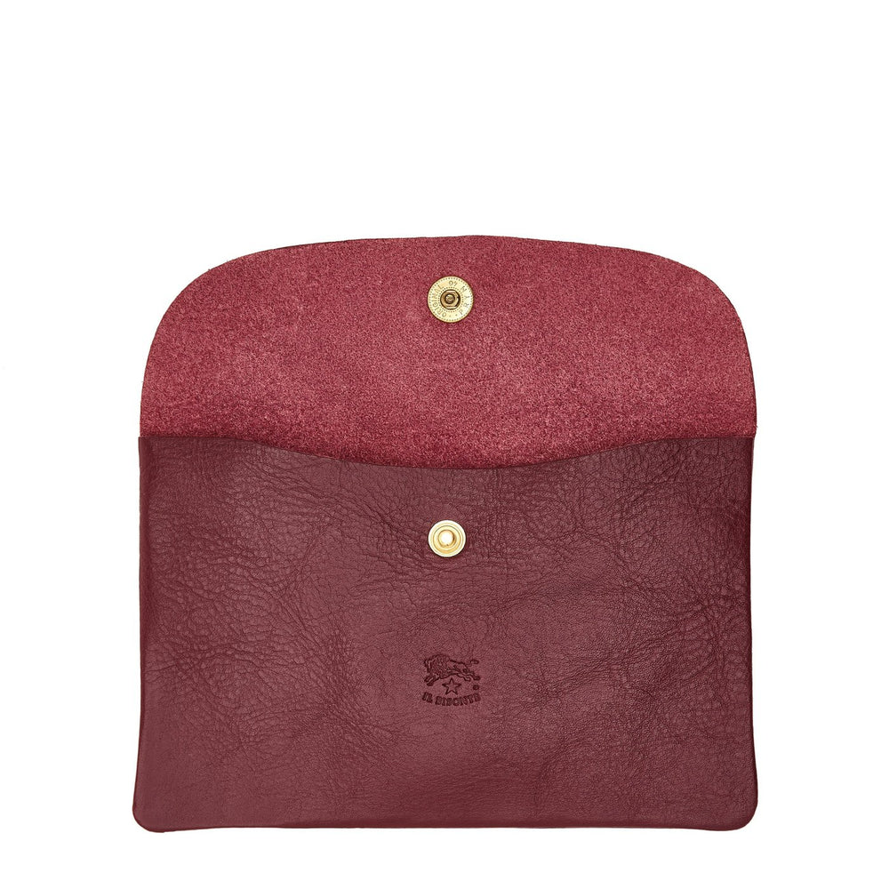 Étui en cuir couleur cerise noire