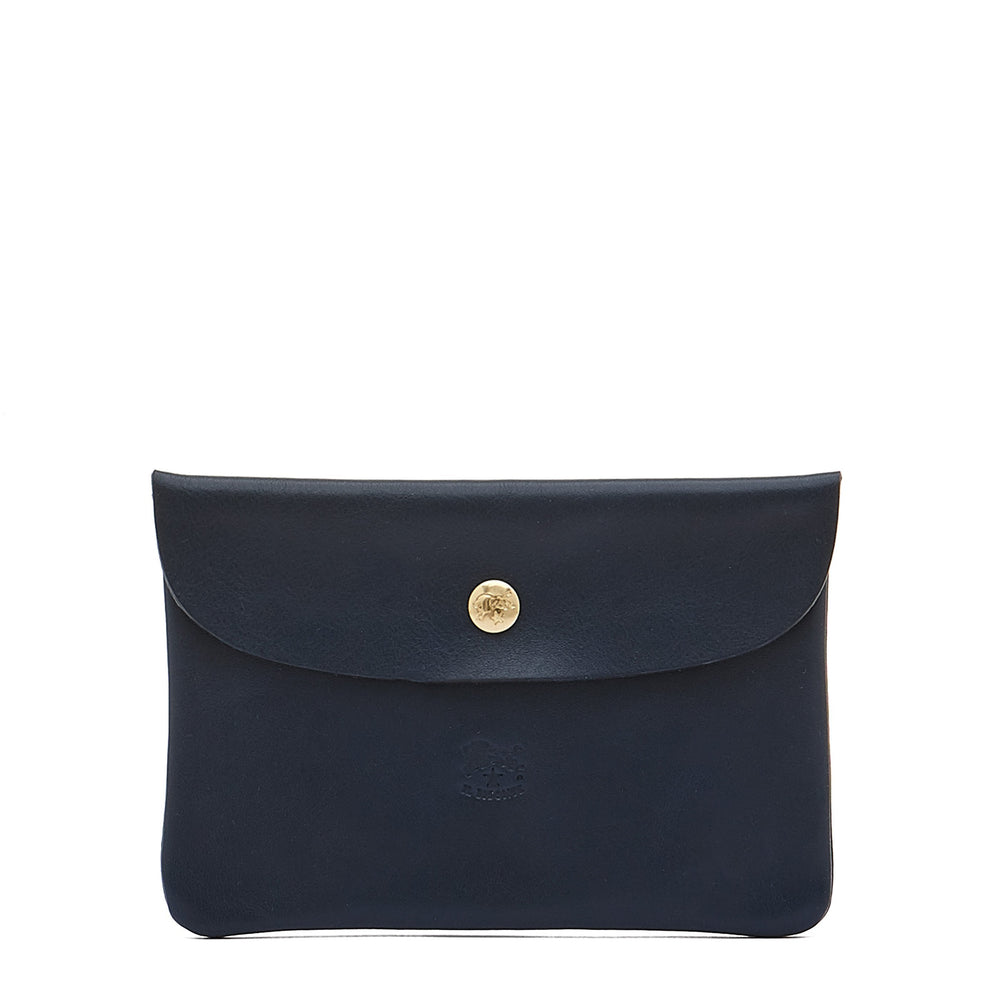 Étui en cuir couleur bleu