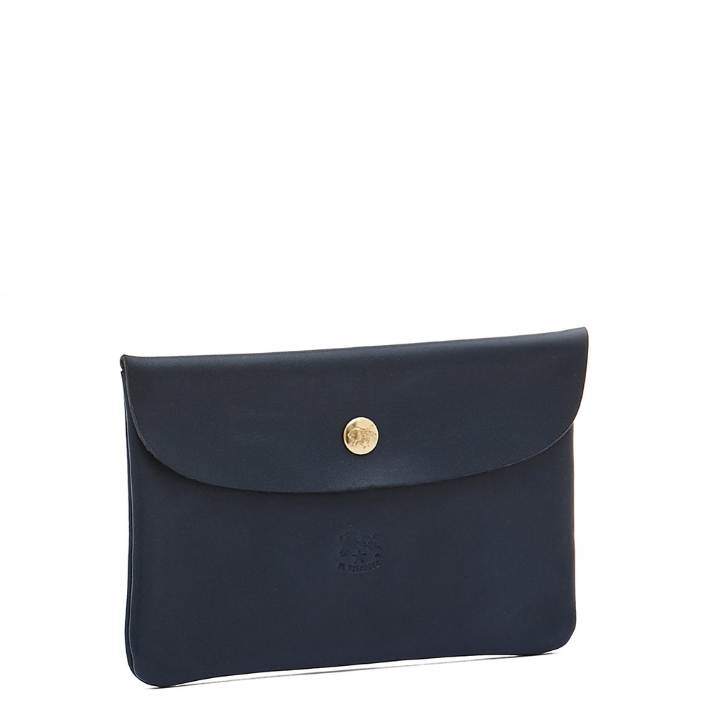 Étui en cuir couleur bleu