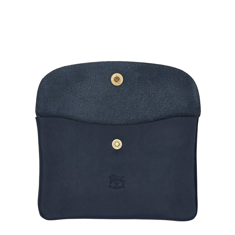 Étui en cuir couleur bleu