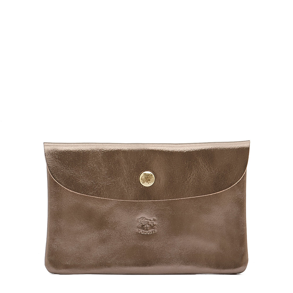Custodia in pelle metallizzata colore bronzo metallico