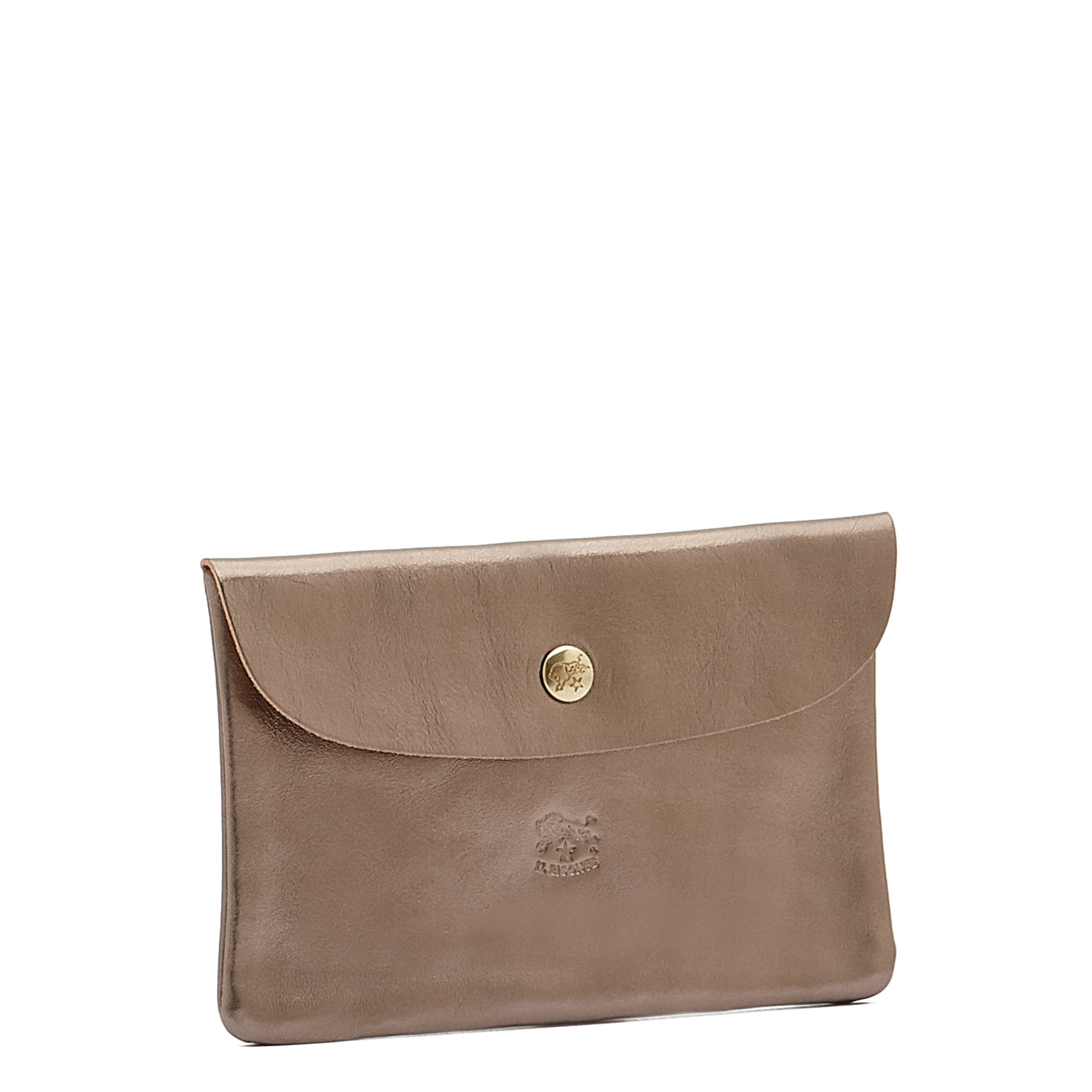 Custodia in pelle metallizzata colore bronzo metallico