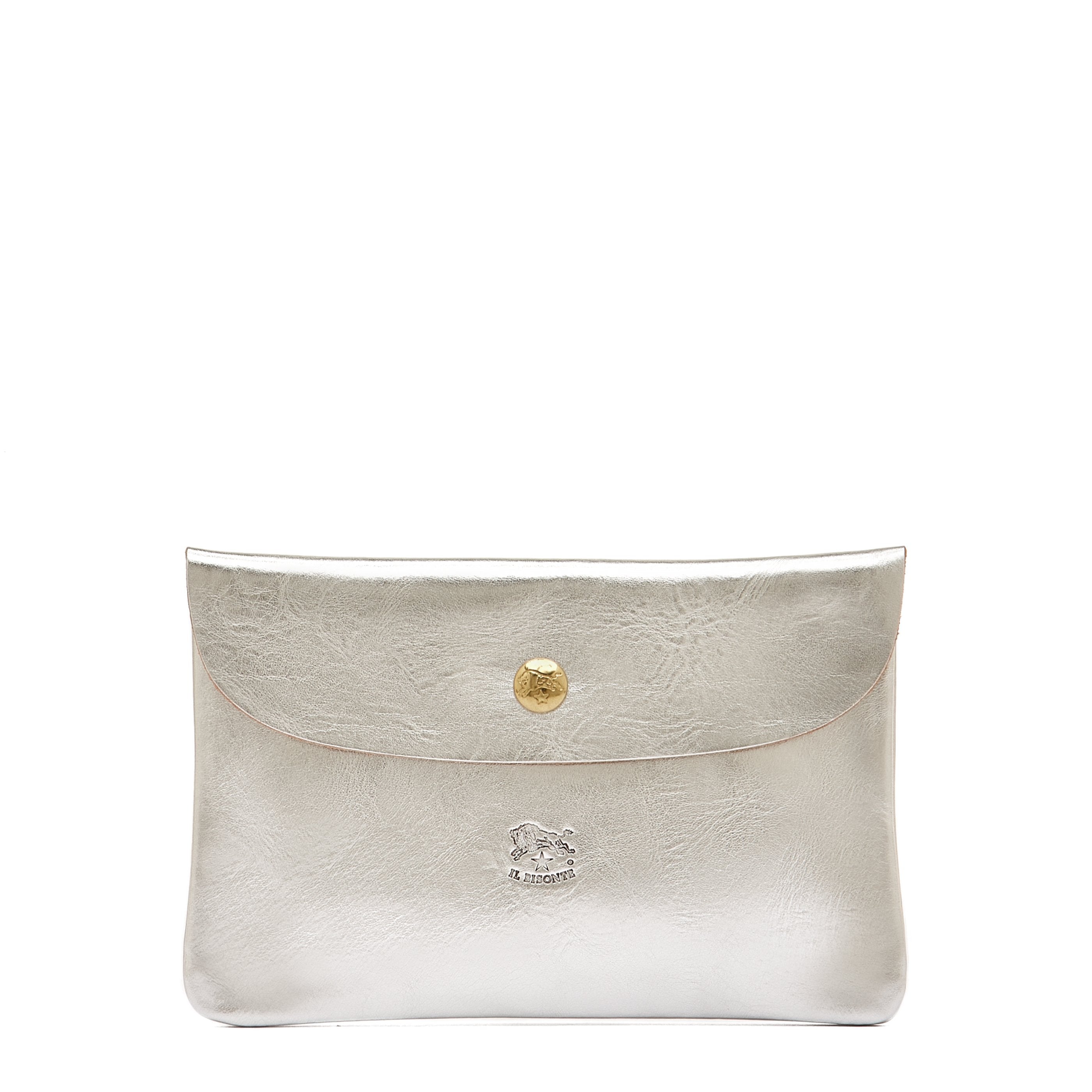 Custodia in pelle metallizzata colore argento