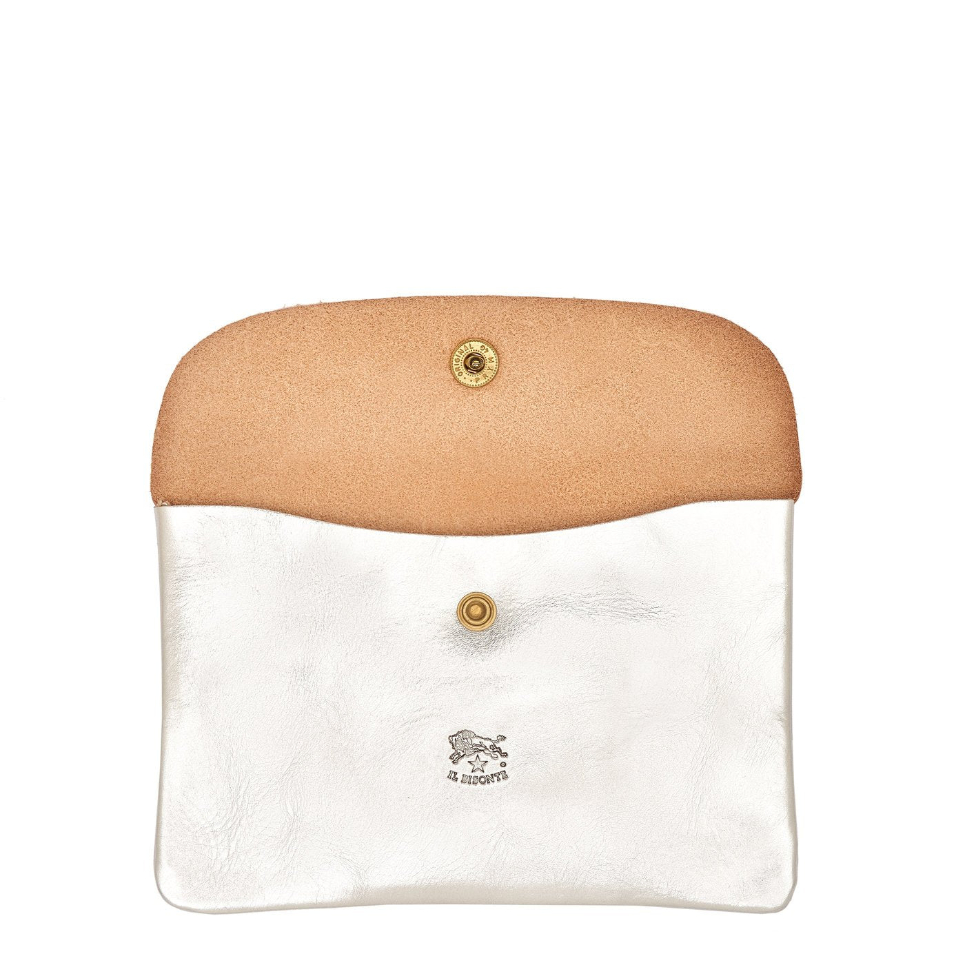 Custodia in pelle metallizzata colore argento