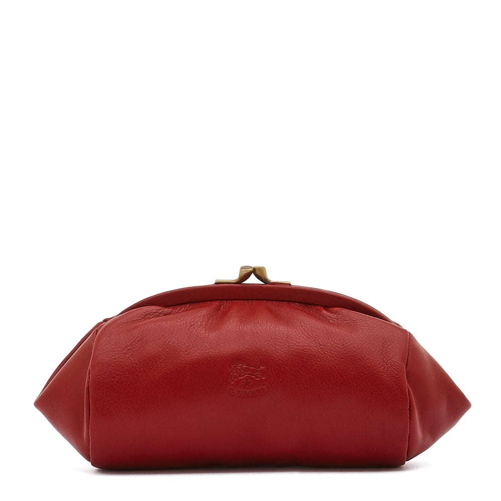 Étui pour femme en cuir couleur rouge