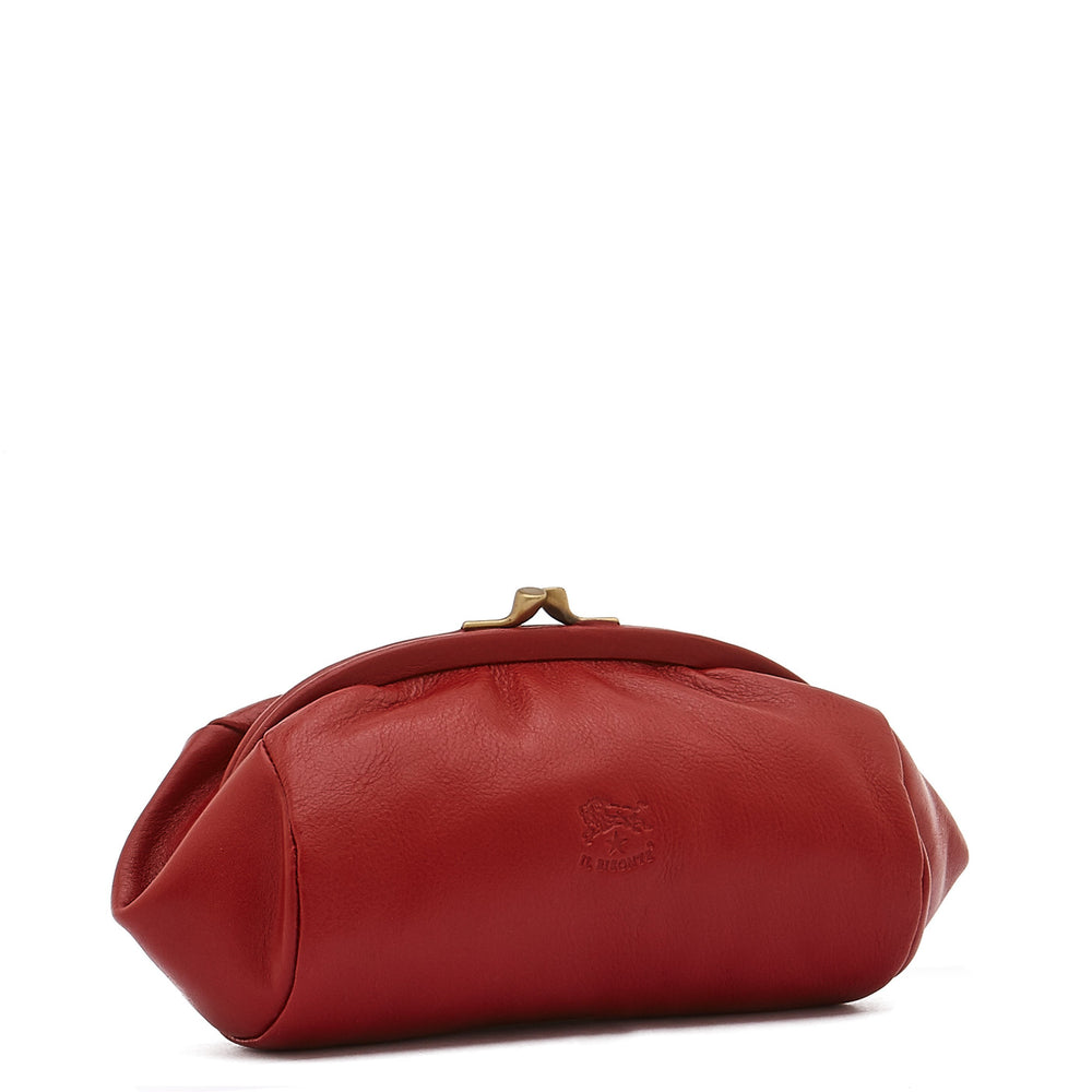 Étui pour femme en cuir couleur rouge
