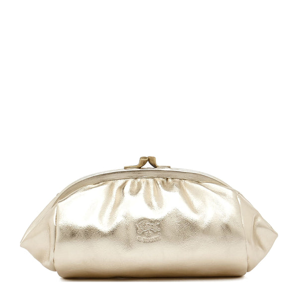 Women's case in metallic leather color metallic platinum