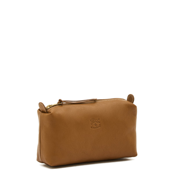 Women's case in leather color gianduia