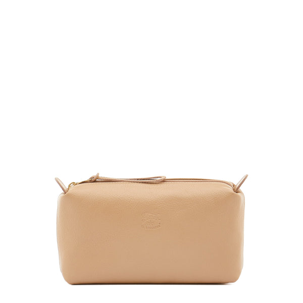 Étui pour femme en cuir couleur cafè au lait