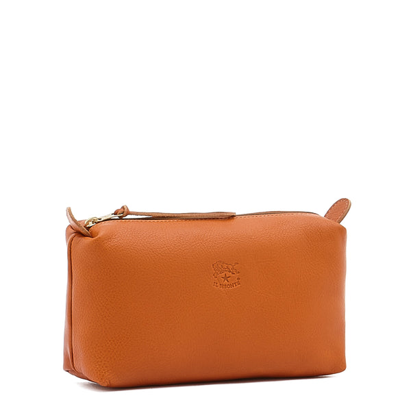 Women's case in leather color caramel