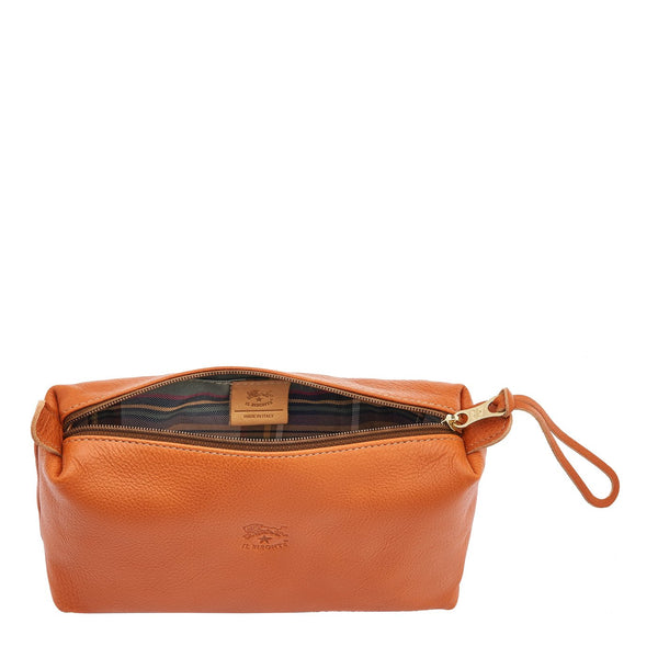 Women's case in leather color caramel