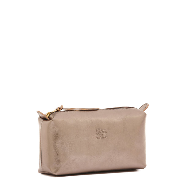 Women's case in metallic leather color metallic bronze