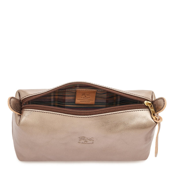 Women's case in metallic leather color metallic bronze