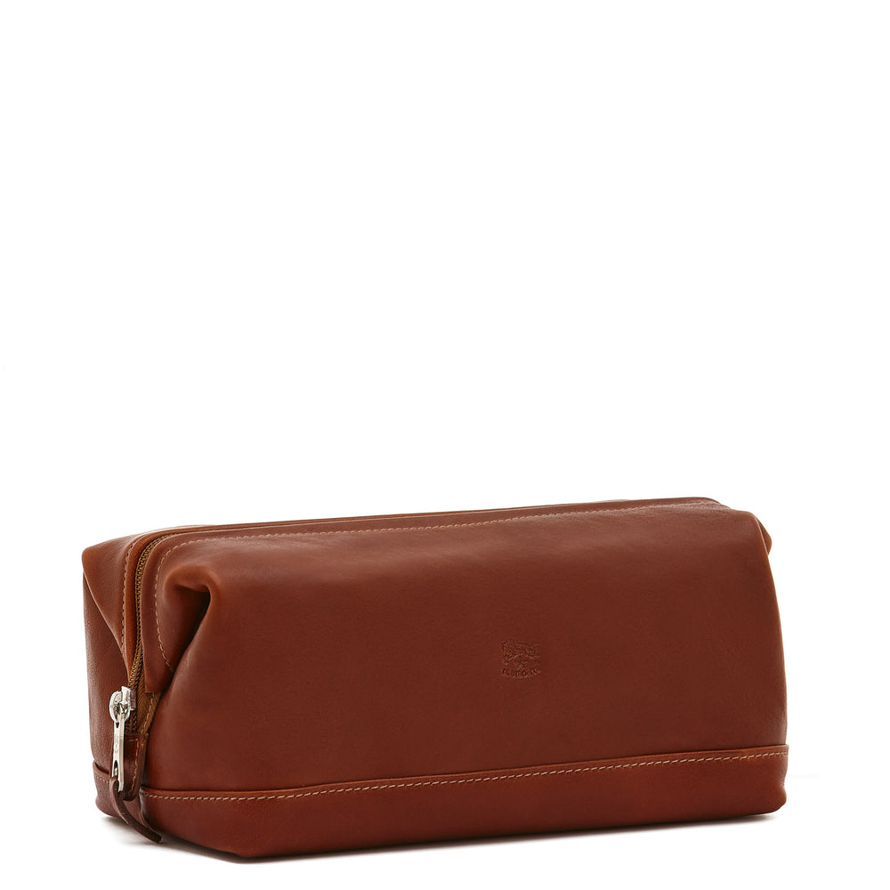 Populonia | Étui pour homme en cuir vintage couleur sépia