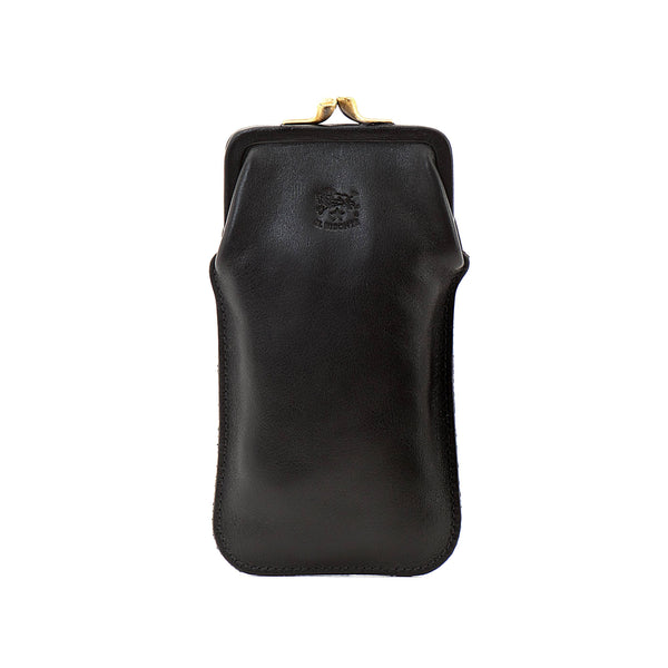 Glasses case in leather color black
