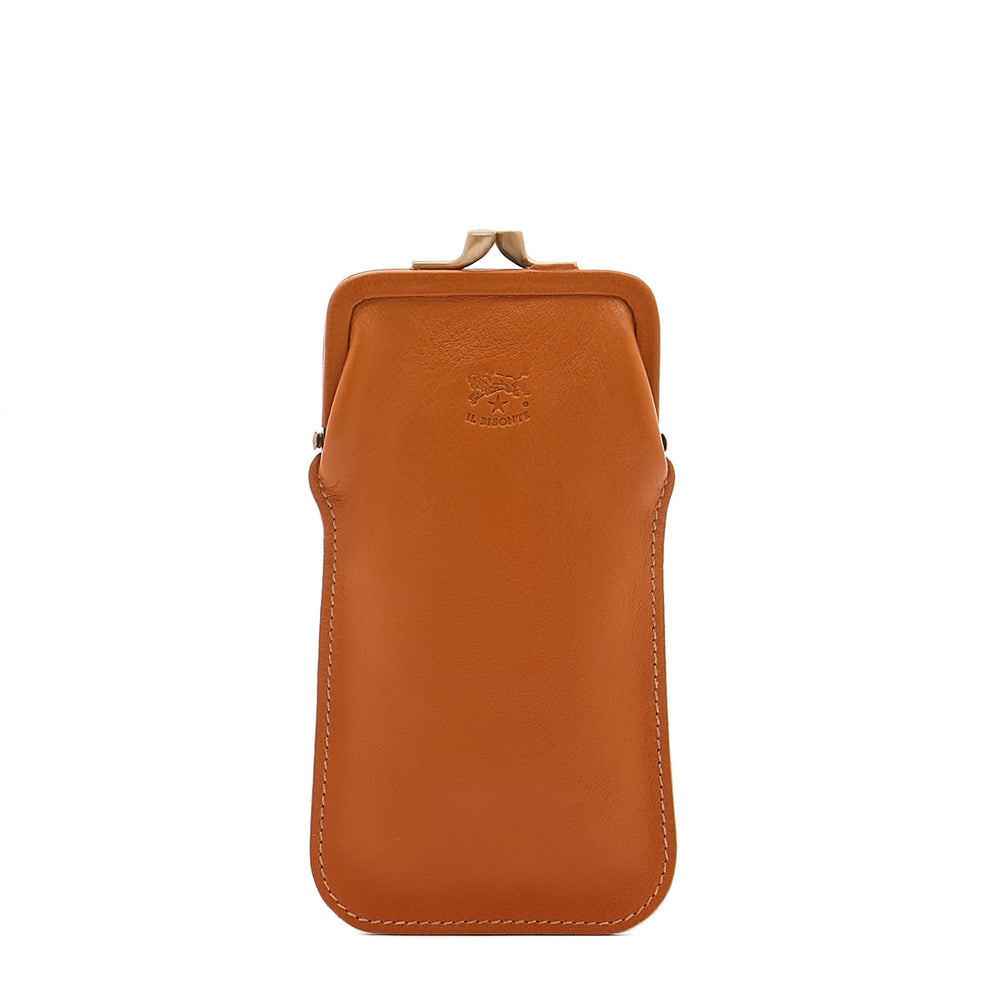 Étui en cuir couleur caramel
