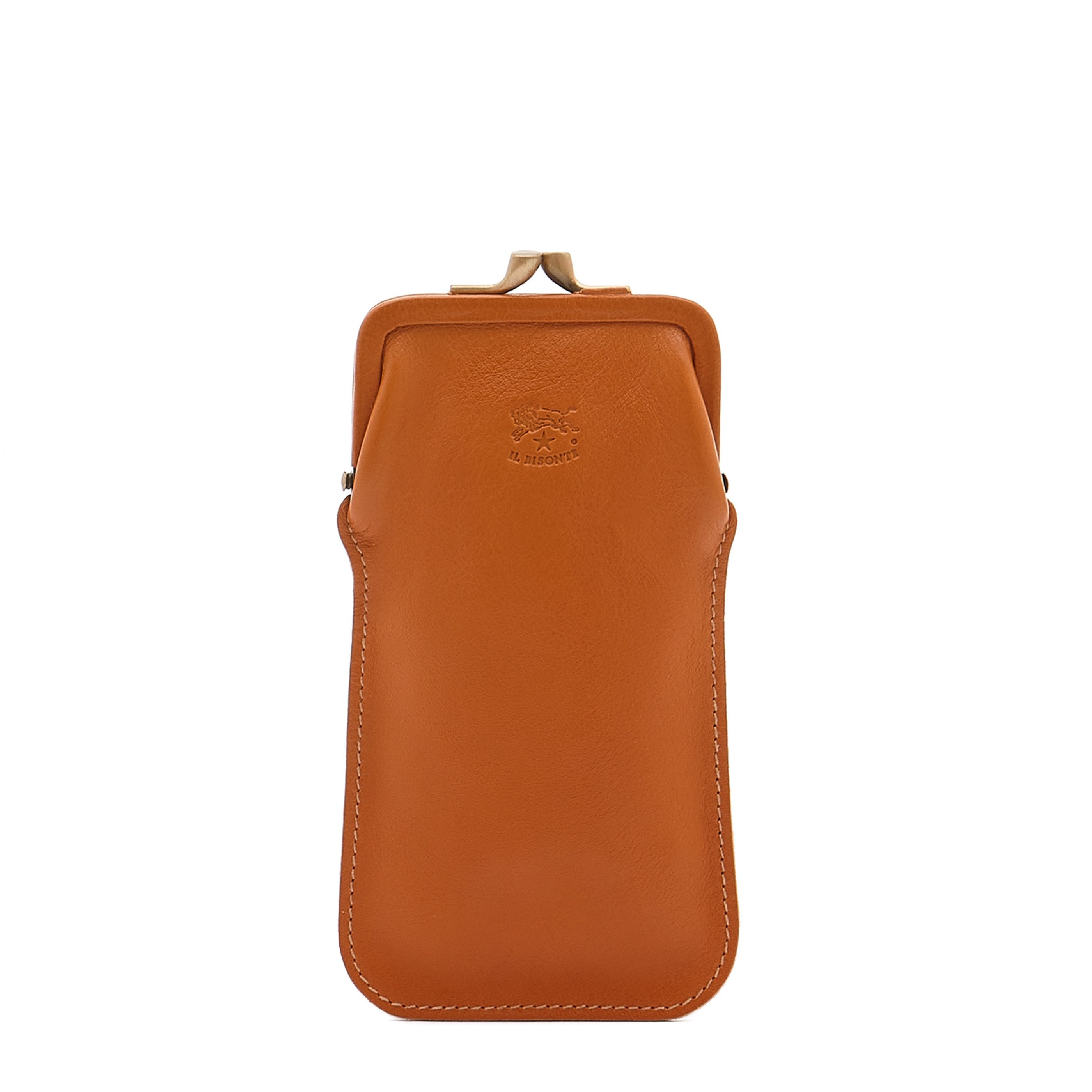 Étui en cuir couleur caramel