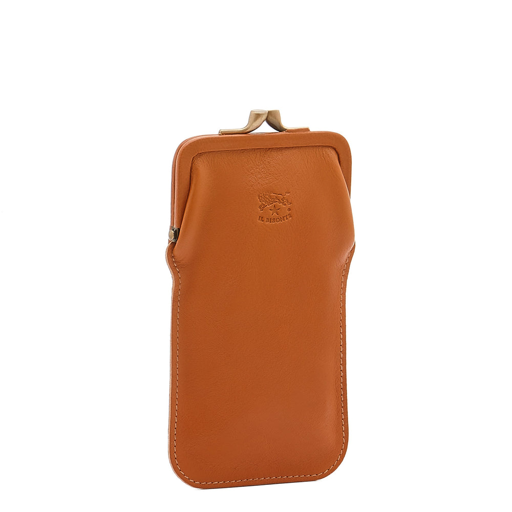 Étui en cuir couleur caramel