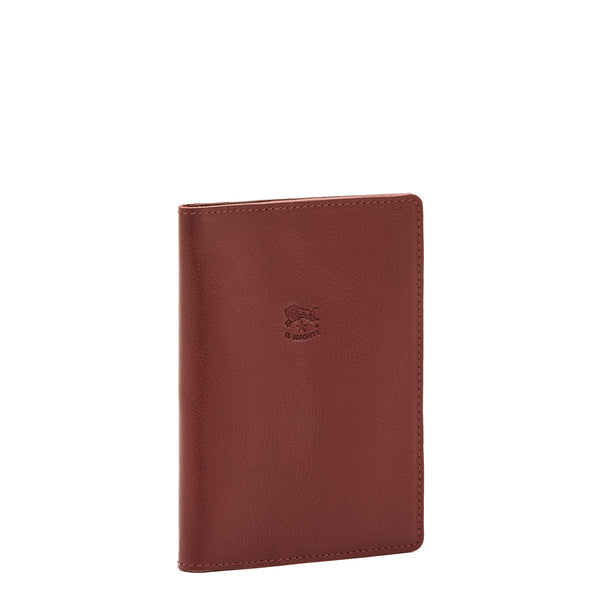 Passport holder in leather color black cherry