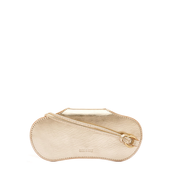 Nina | Women's case in metallic leather color metallic platinum