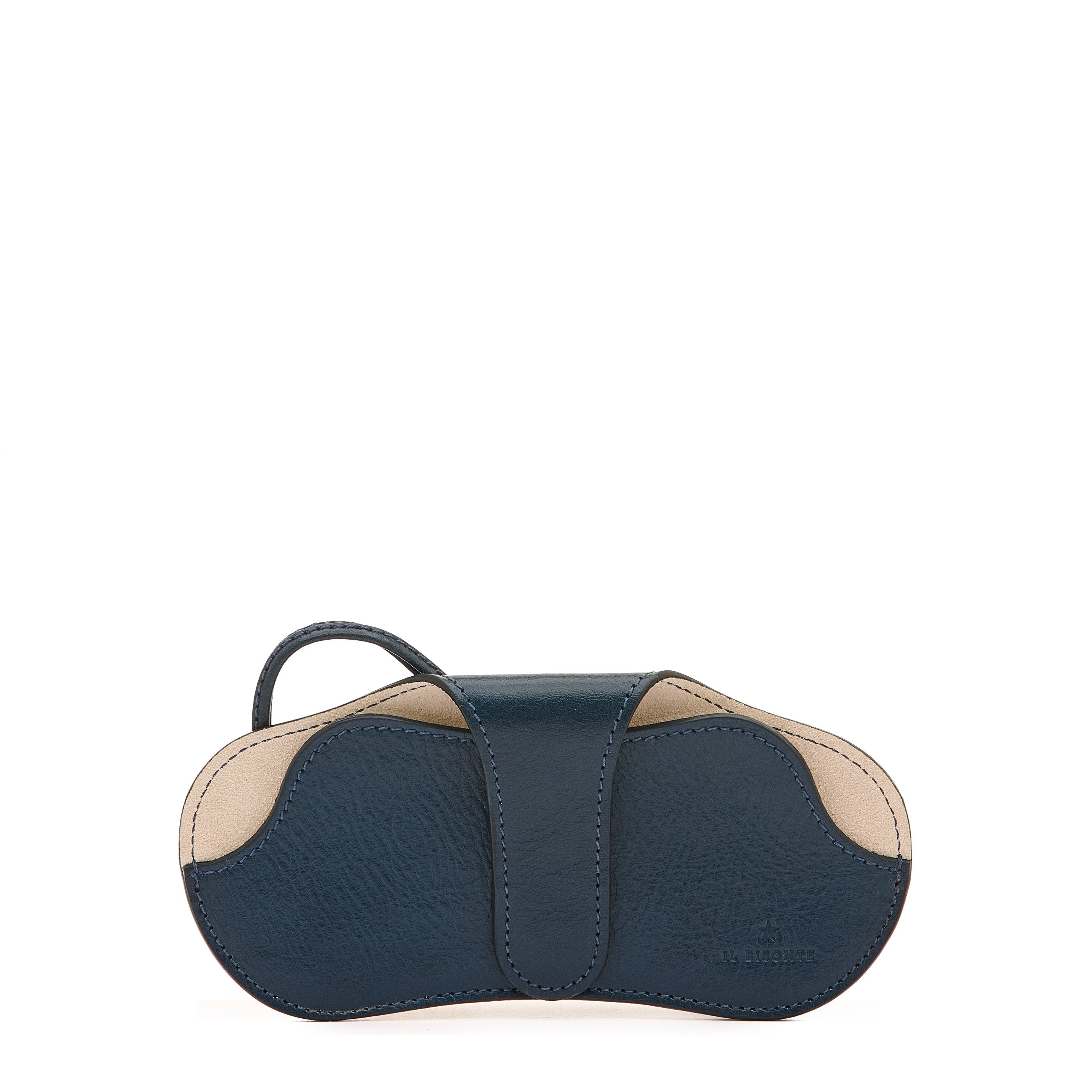 Nina | Women's glasses case in leather color blue
