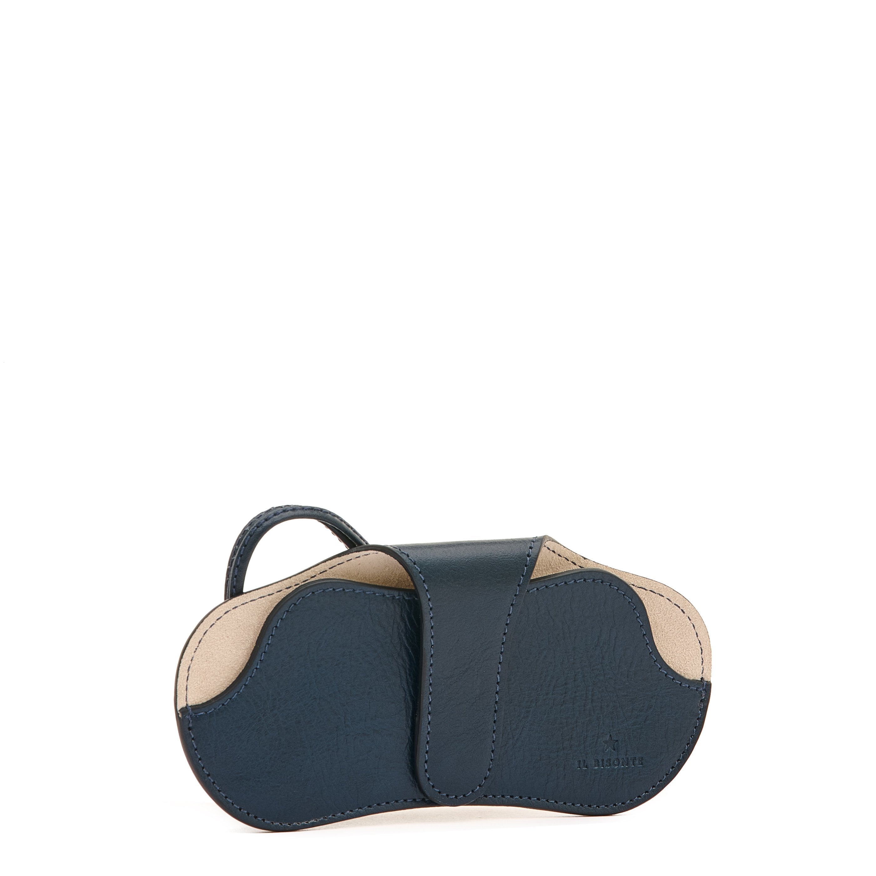 Nina | Women's glasses case in leather color blue