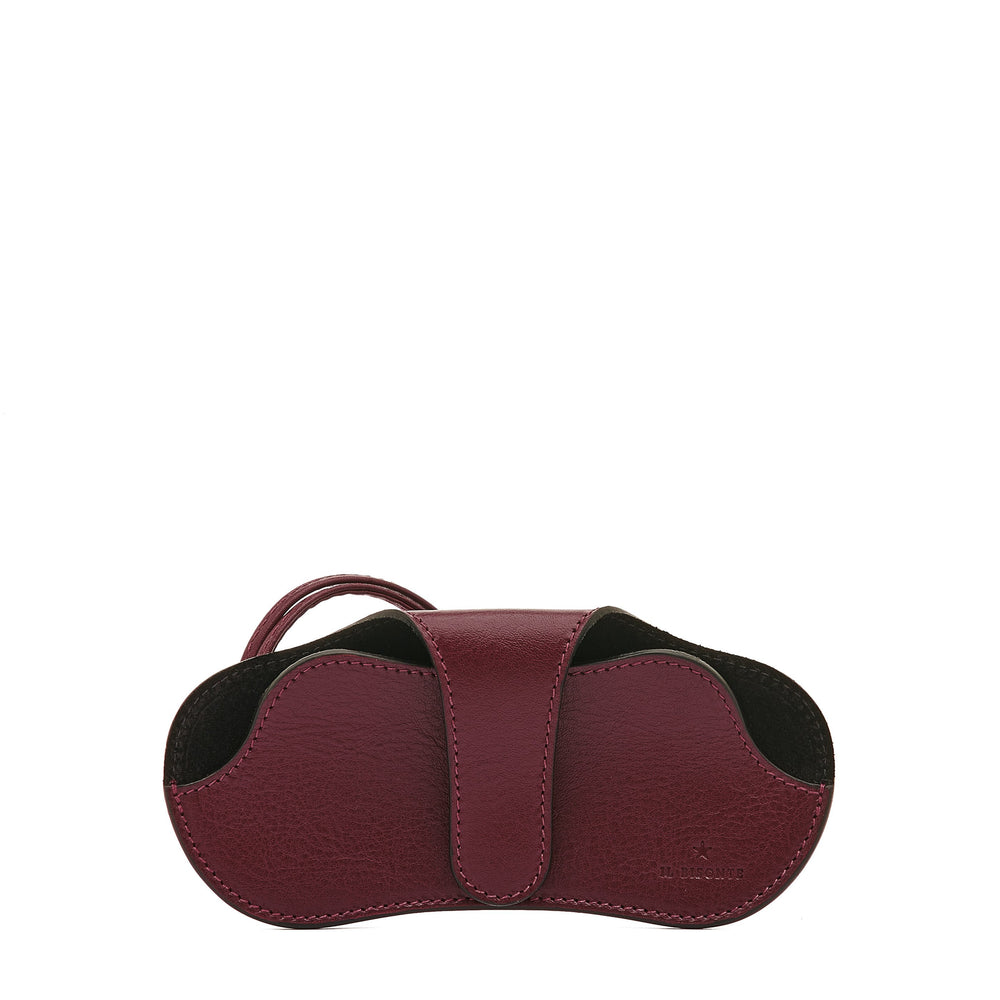 Nina | Custodia Occhiali da donna in pelle colore amarena