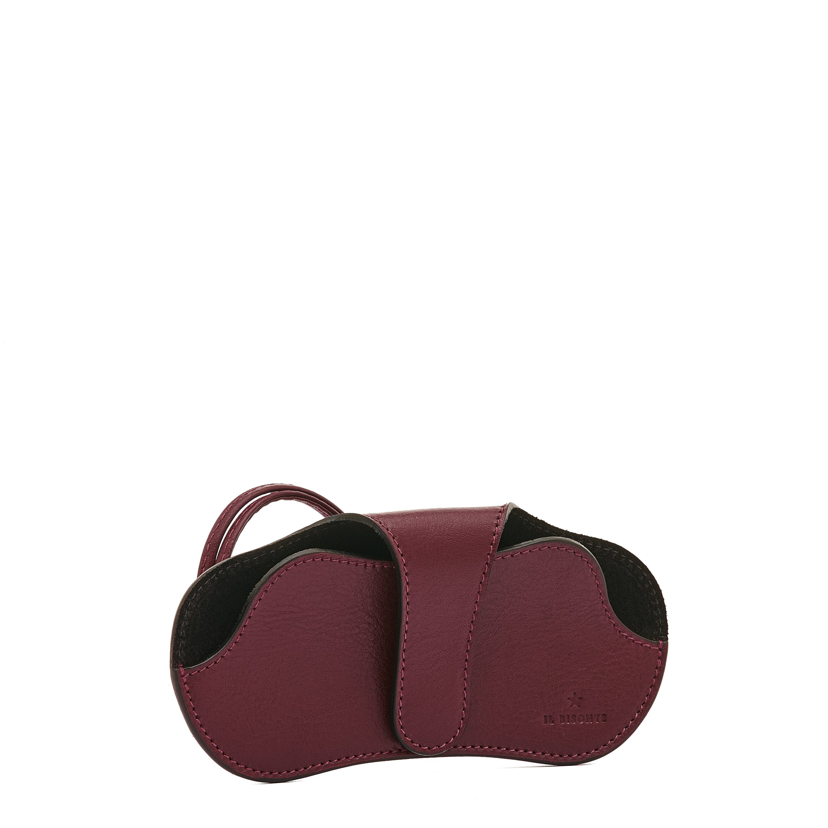Nina | Custodia Occhiali da donna in pelle colore amarena