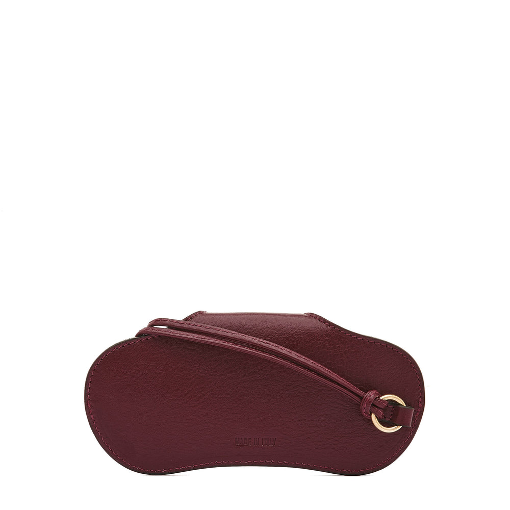 Nina | Custodia Occhiali da donna in pelle colore amarena