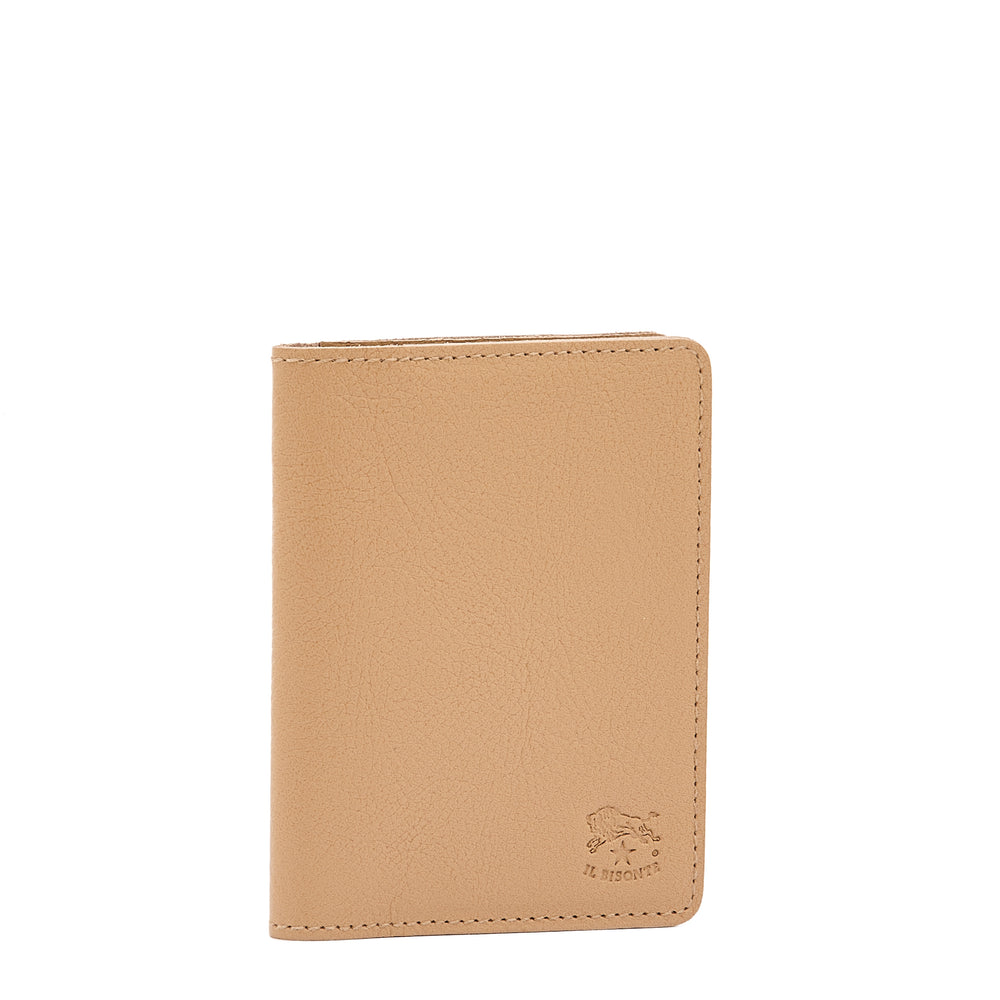 Card case in leather color caffelatte