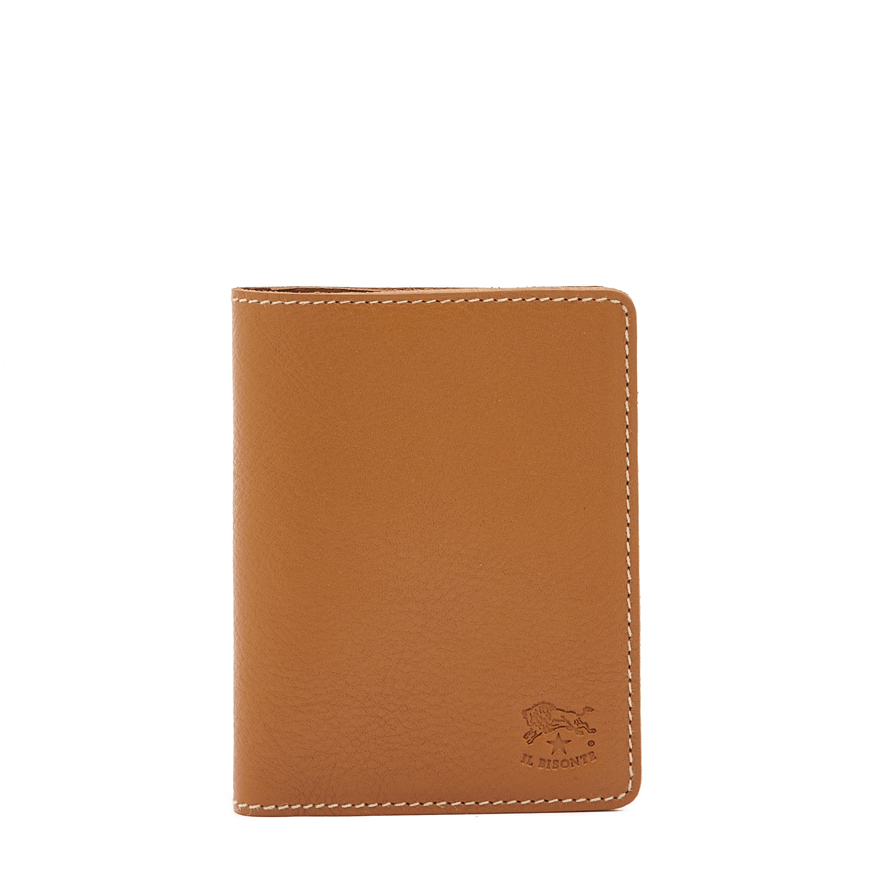 Card case in leather color gianduia