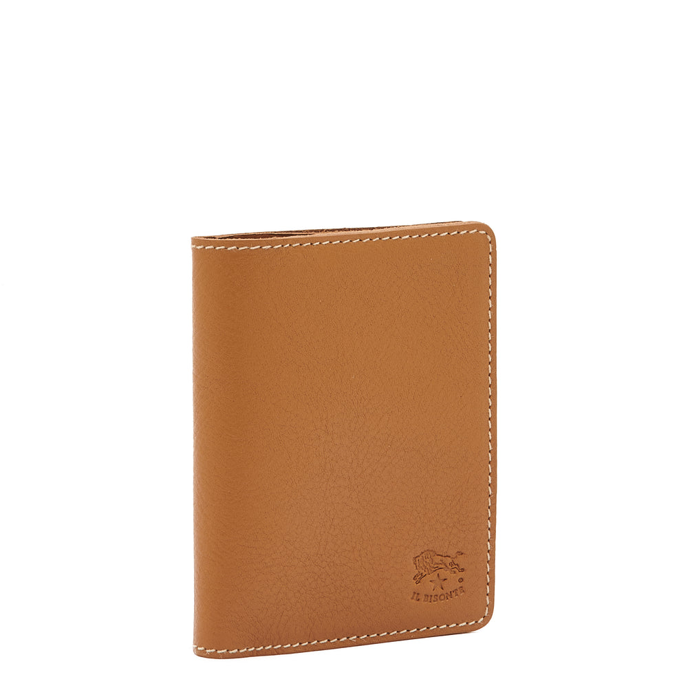 Porte-cartes en cuir couleur gianduia