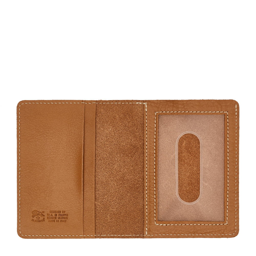 Porte-cartes en cuir couleur gianduia