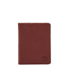 Card case in leather color black cherry