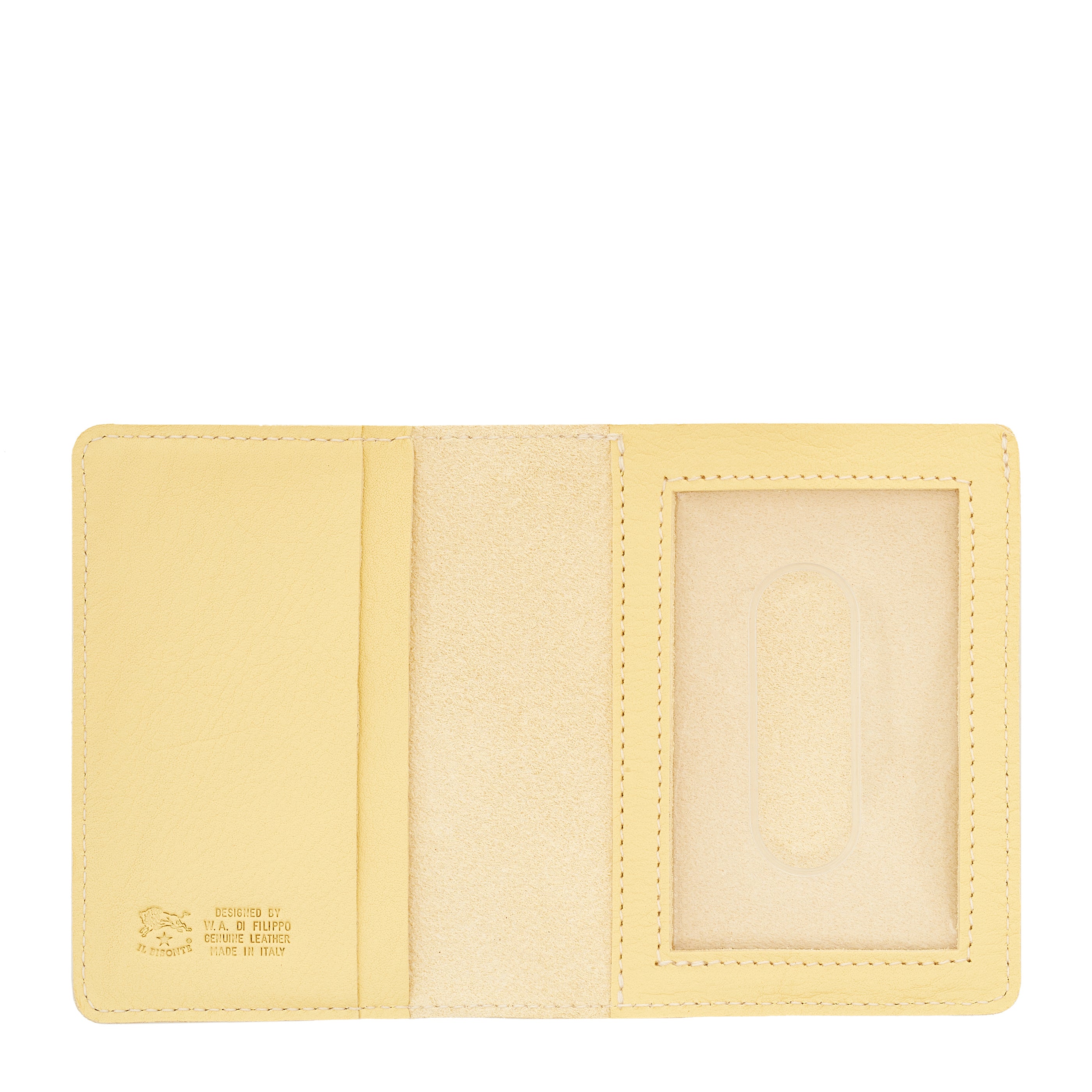 Porte-cartes en cuir couleur vanille