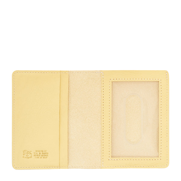 Porte-cartes en cuir couleur vanille