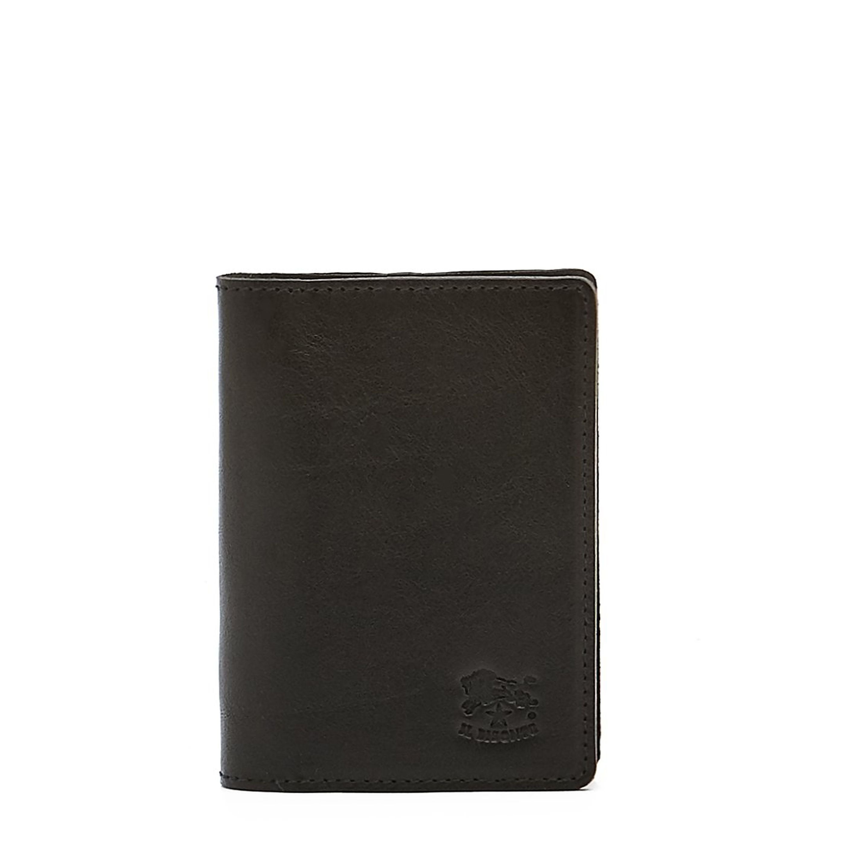 Card case in leather color black
