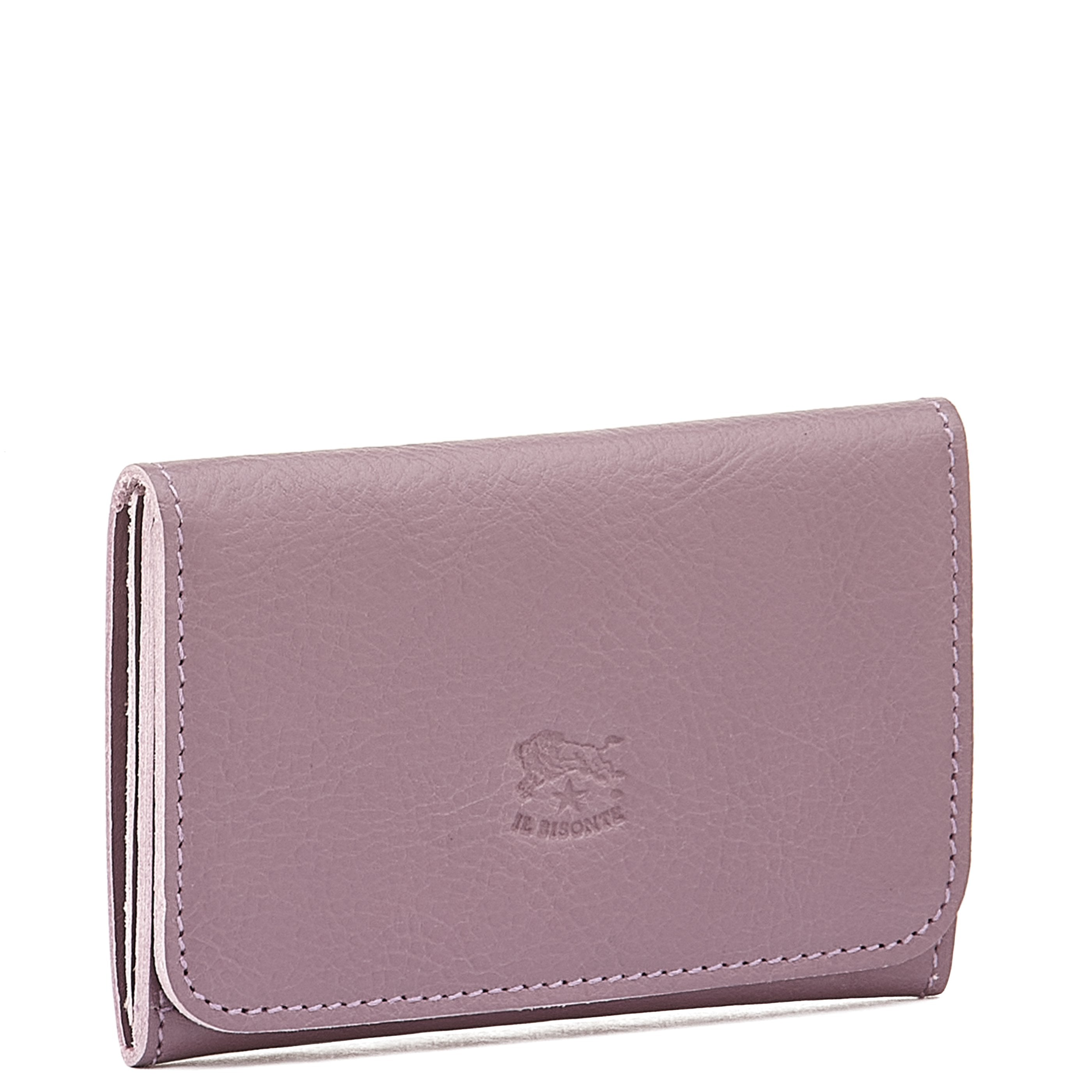 Card case in leather color wisteria