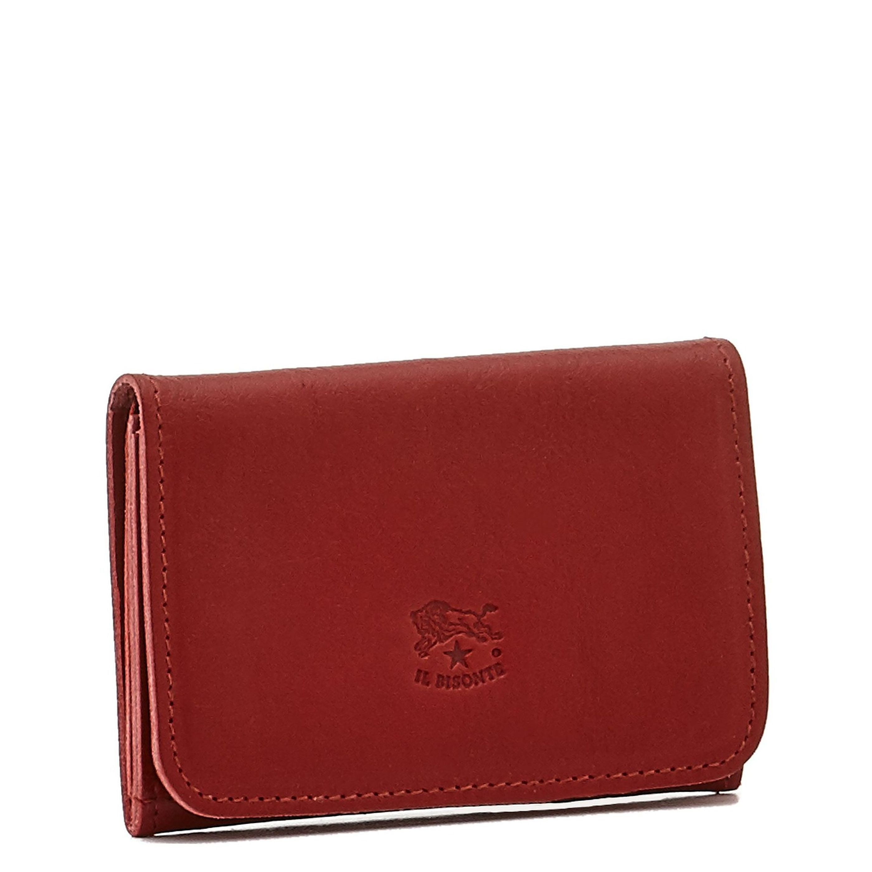 Card case in calf leather color red – Il Bisonte