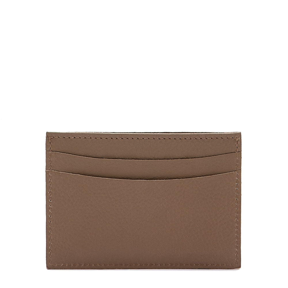 Porte-cartes en cuir couleur gris