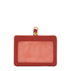 Card case in calf leather color red