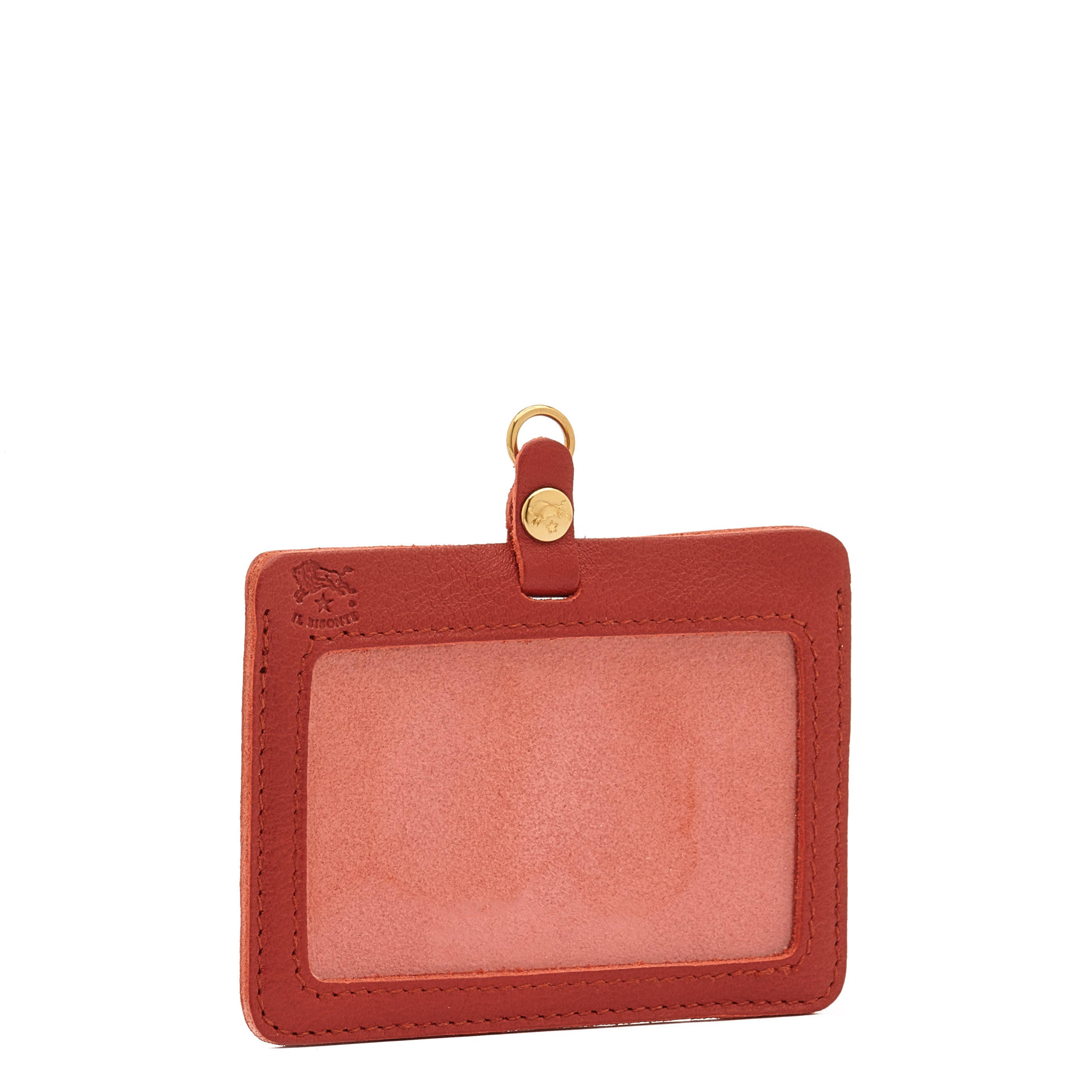 Card case in calf leather color red