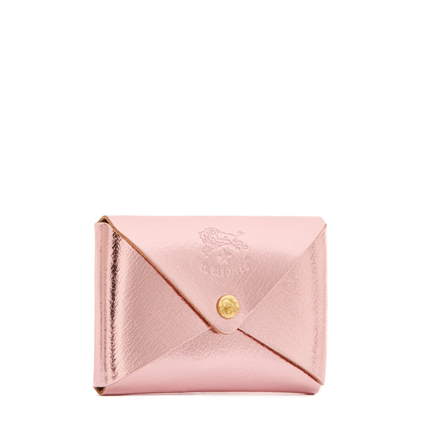 Sovana | Card case in metallic leather color pink