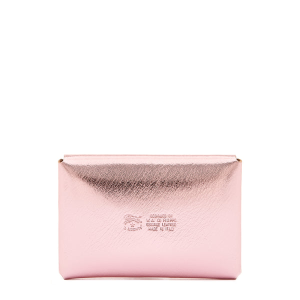 Sovana | Card case in metallic leather color pink