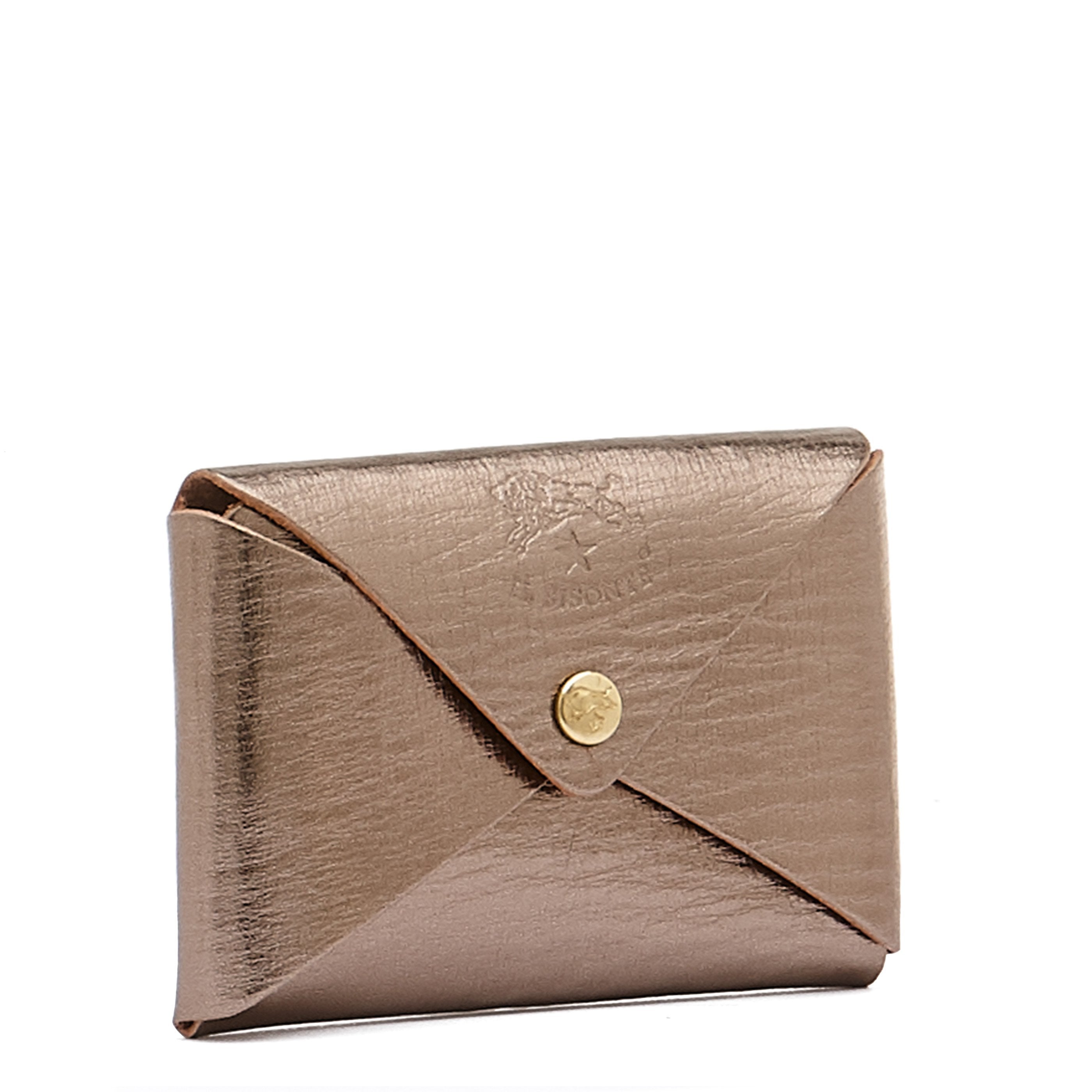 Sovana | Porte-cartes en cuir métallisé couleur métallique bronze