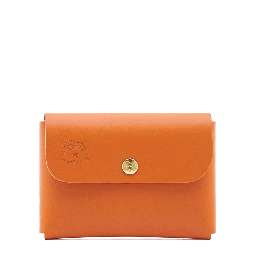 Card Case in Leather color Orange