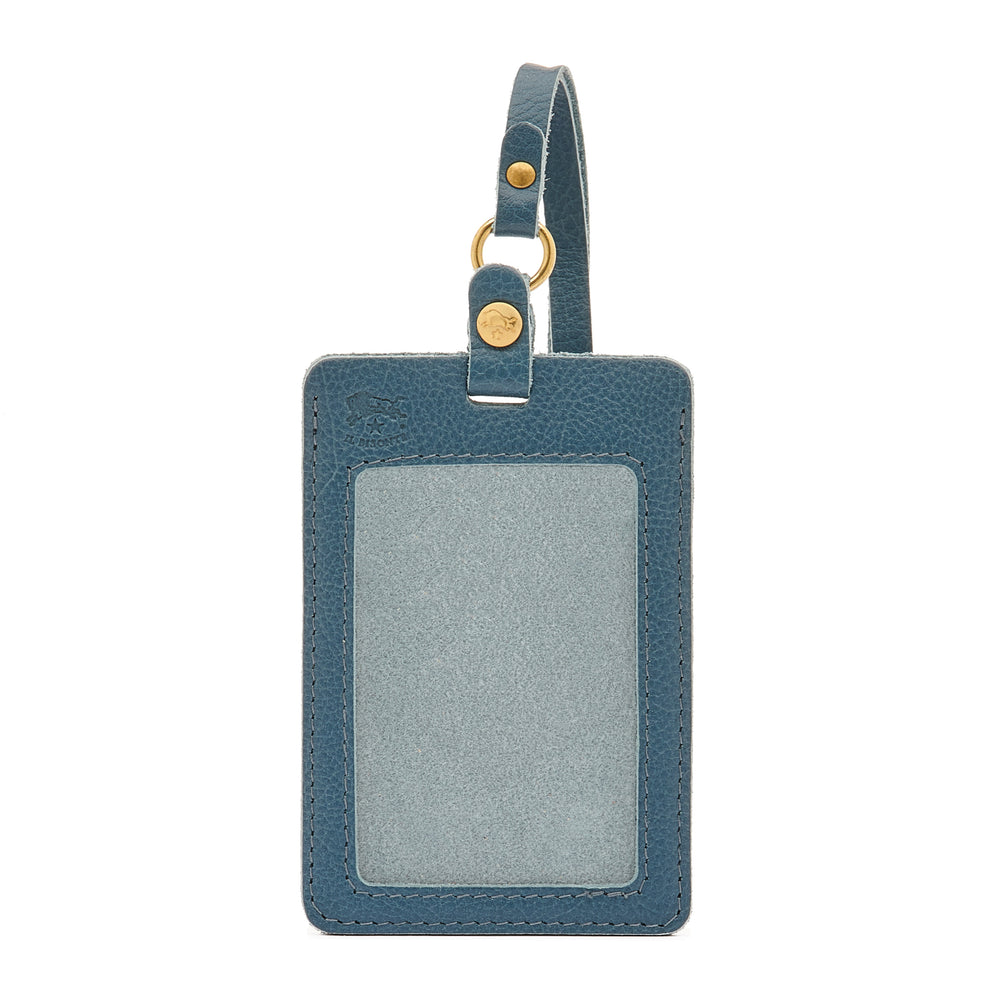 Porta carte in pelle colore blu denim