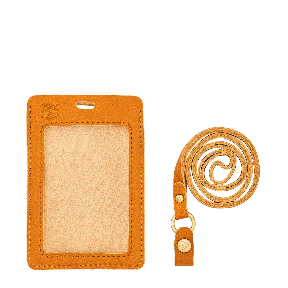 Card case in leather color honey